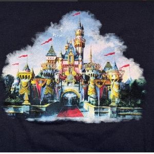 Disney 50th Disneyland Resort CA Sleeping Beauty Castle Shirt Navy NWT Size 2XL